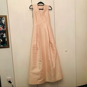 Alexis pink silk perforated maxi dress